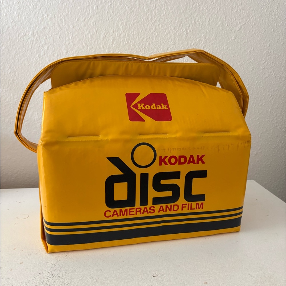 Vintage Kodak Disc Camera And Film Promo Yellow Insulated Bag Cooler w/ Strap